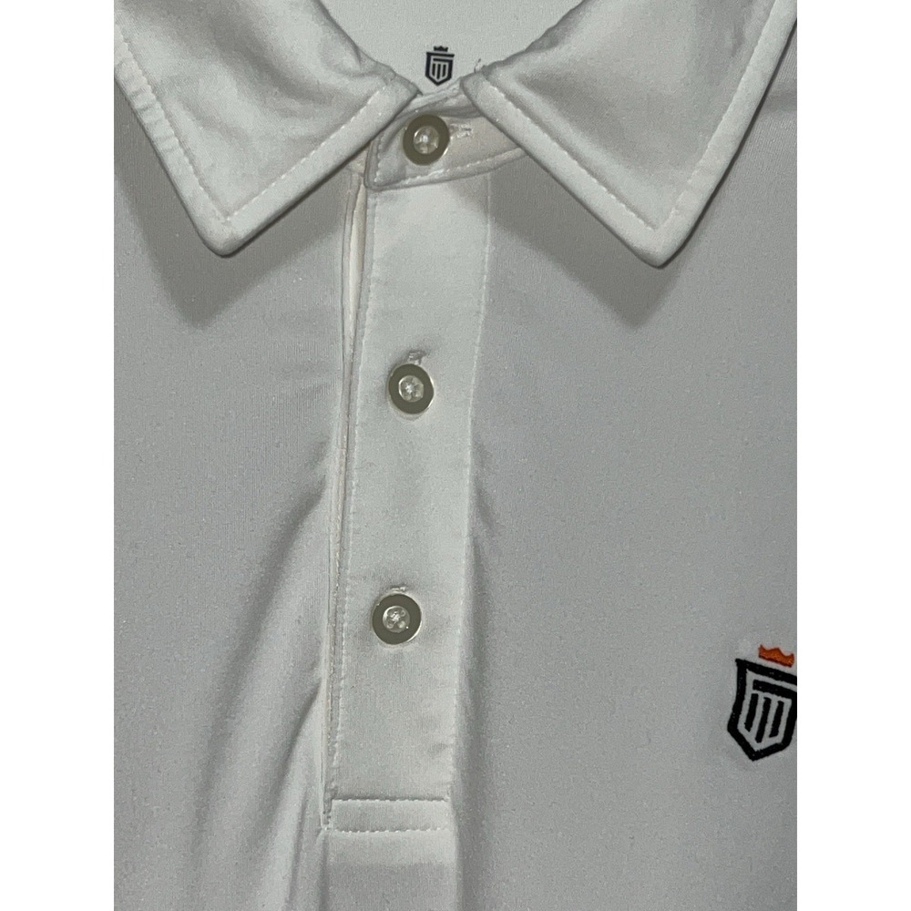 Greatness Wins Polo Shirt Mens 2XL White Solid Baseball Performance Stretch